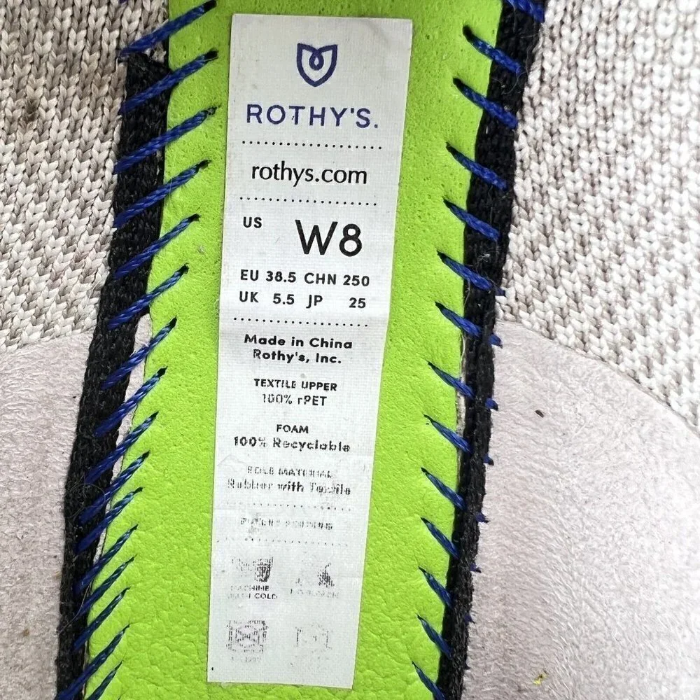 Rothy’s The Loafer Women Size 8 W Knit Flat Slip On Shoes Beige